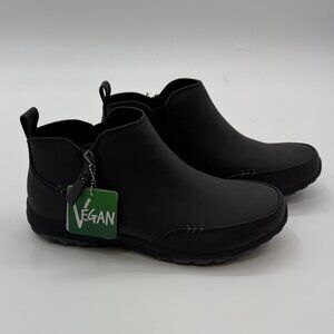 Skechers Reggae Fest Black Zip-On Ankle Boots Size 10